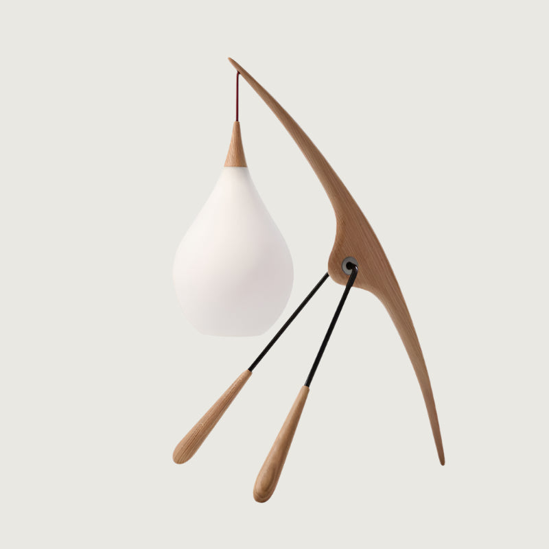 Lámpara de Mesa Retro-Futurista de Madera y Vidrio – Diseño Sostenible en Dos Colores 0
