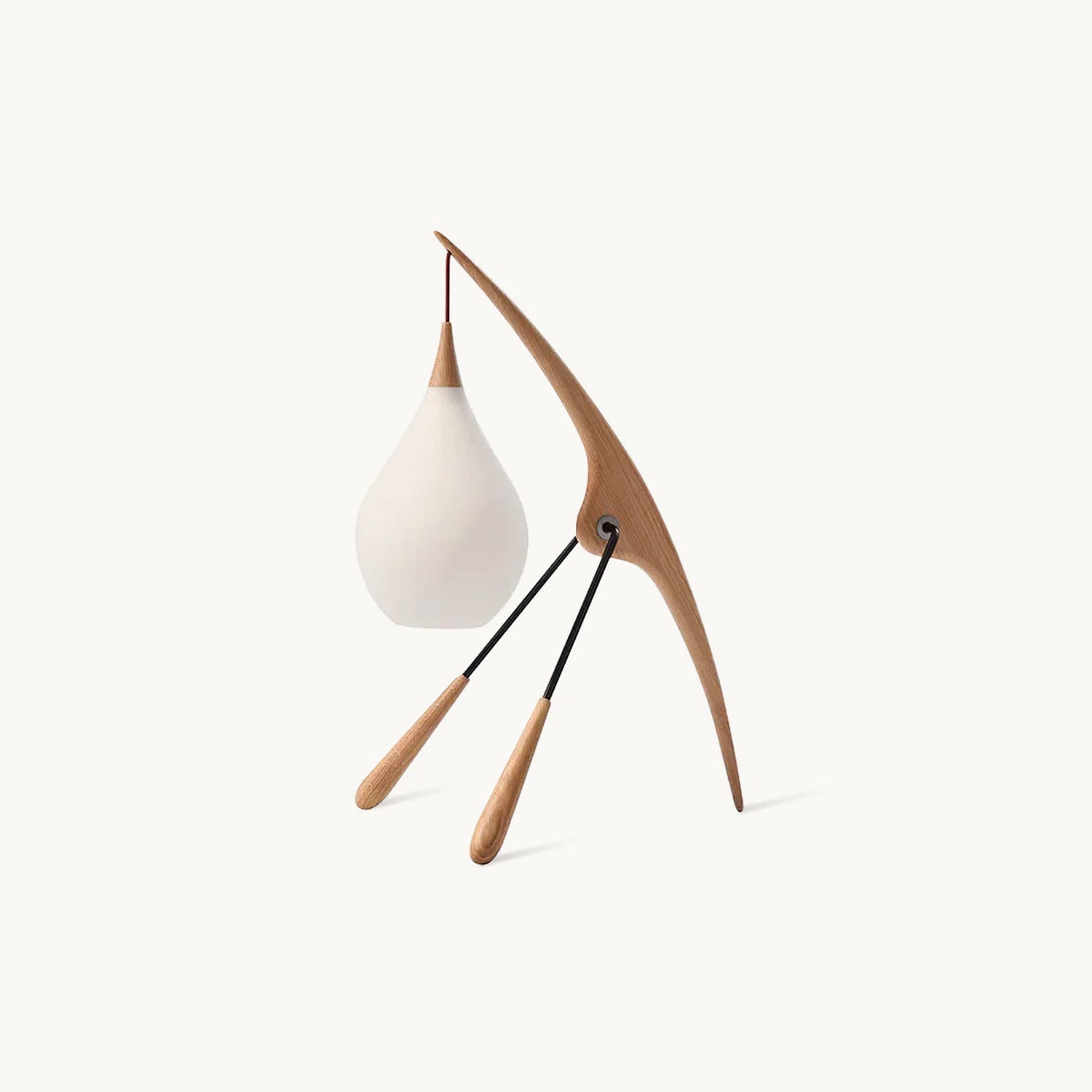 Lámpara de Mesa Retro-Futurista de Madera y Vidrio – Diseño Sostenible en Dos Colores 1