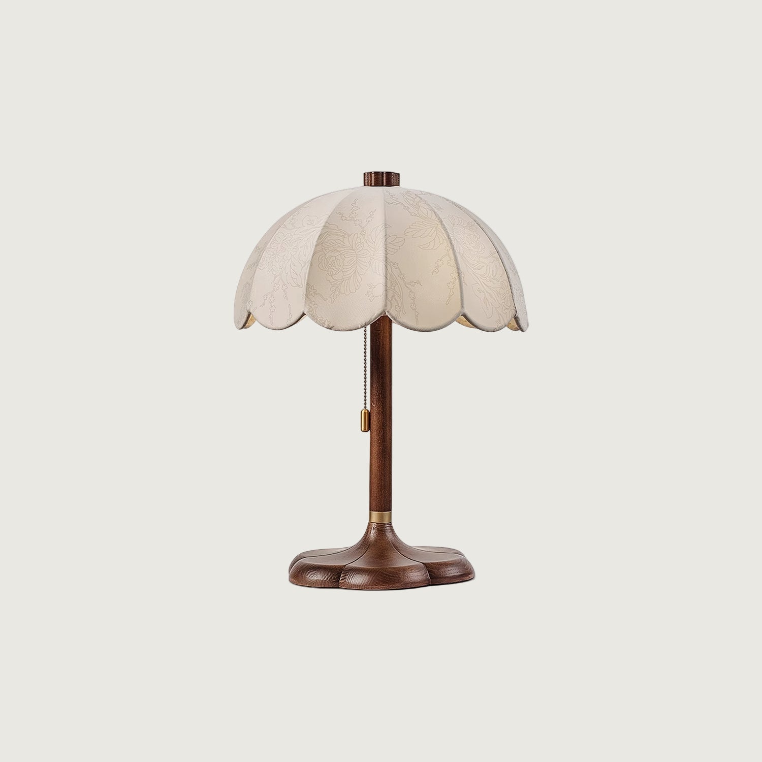 Lámpara de Mesa Retro con Pantalla de Tela y Base de Madera – 32cm de Diámetro 1