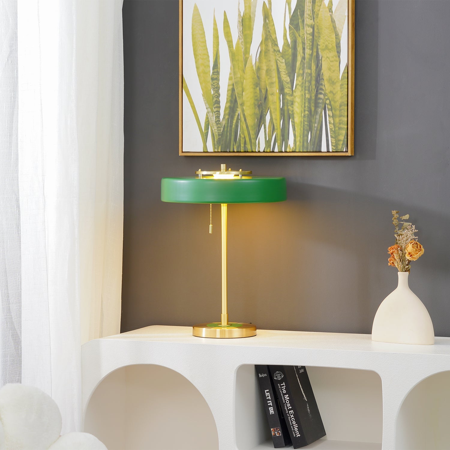 Lámpara de Mesa Revolve con Difusor Acrílico y Base de Metal – Estilo Contemporáneo 5