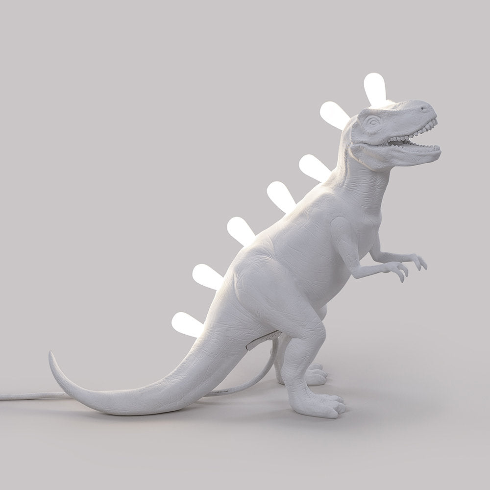 Lámpara de Mesa Stegosaurus de Resina LED, Diseño Creativo para Mesita de Noche o Escritorio, Tamaño Rex y Bronto 0