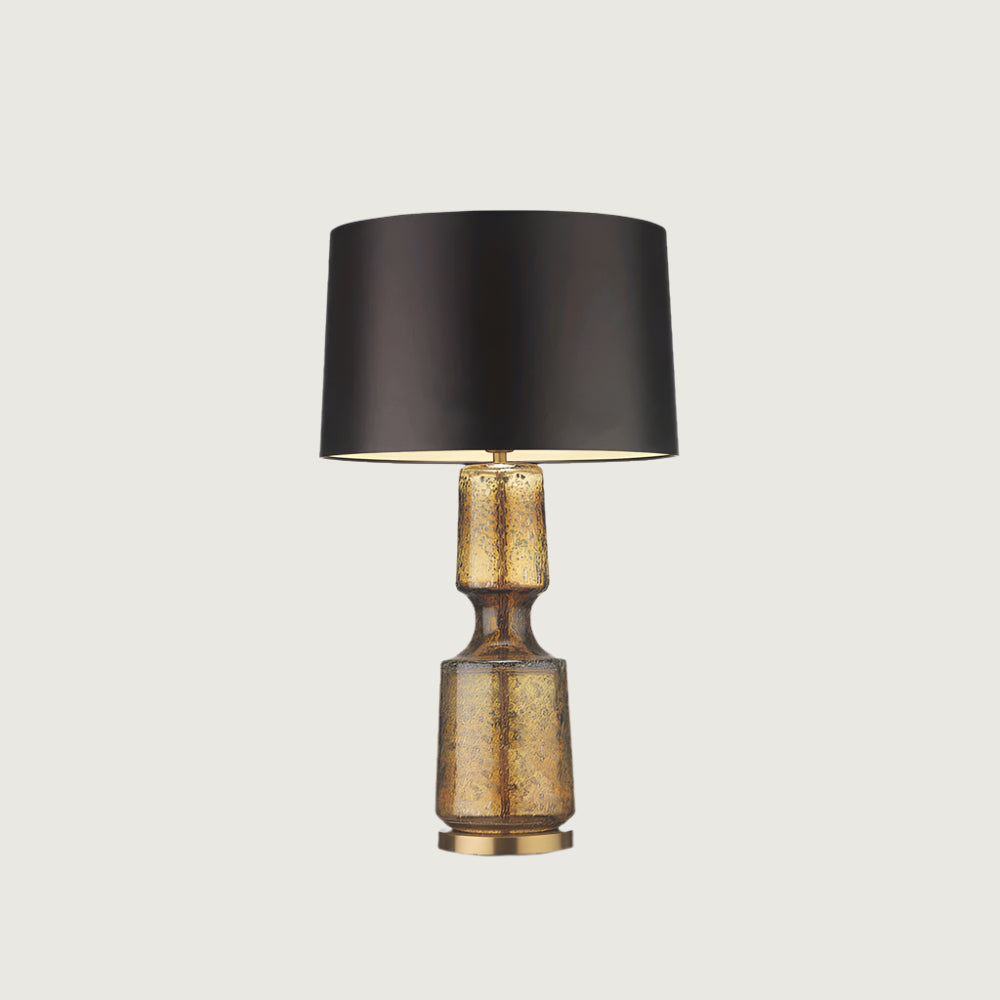 Lámpara de Mesa Teal Elegante con Pantalla de Vidrio y Base de Metal – Ideal para Escritorio y Mesita de Noche 1