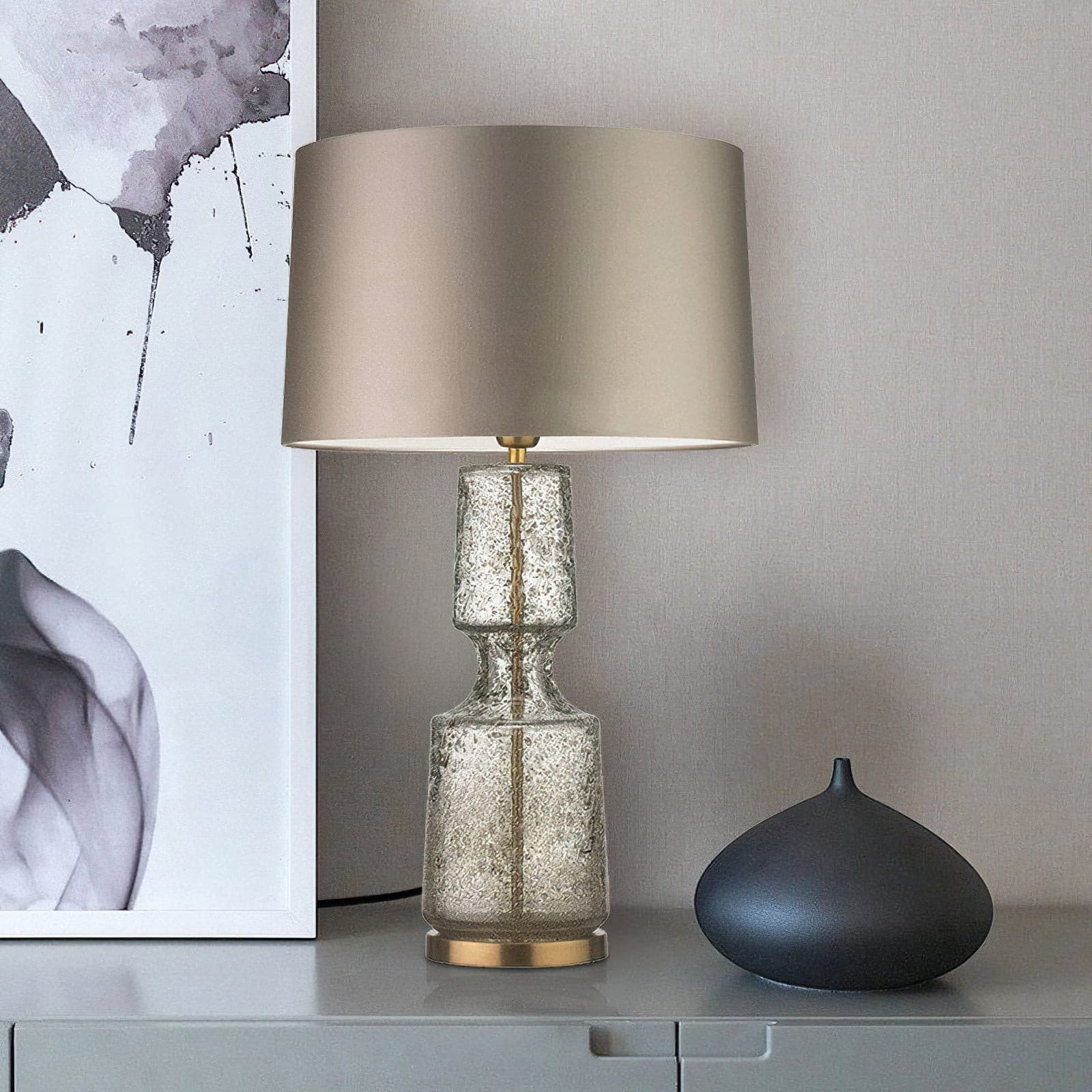 Lámpara de Mesa Teal Elegante con Pantalla de Vidrio y Base de Metal – Ideal para Escritorio y Mesita de Noche 10