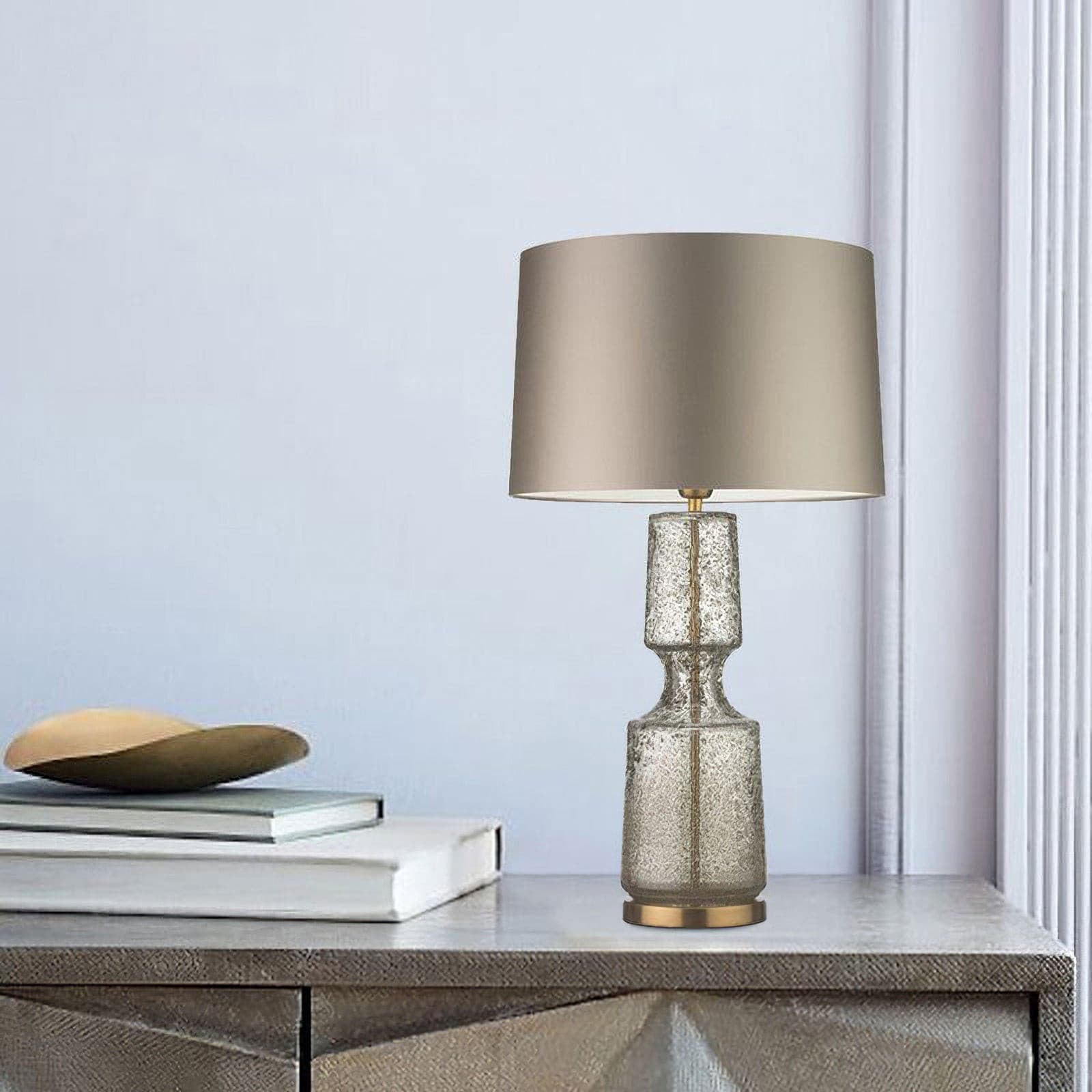 Lámpara de Mesa Teal Elegante con Pantalla de Vidrio y Base de Metal – Ideal para Escritorio y Mesita de Noche 5