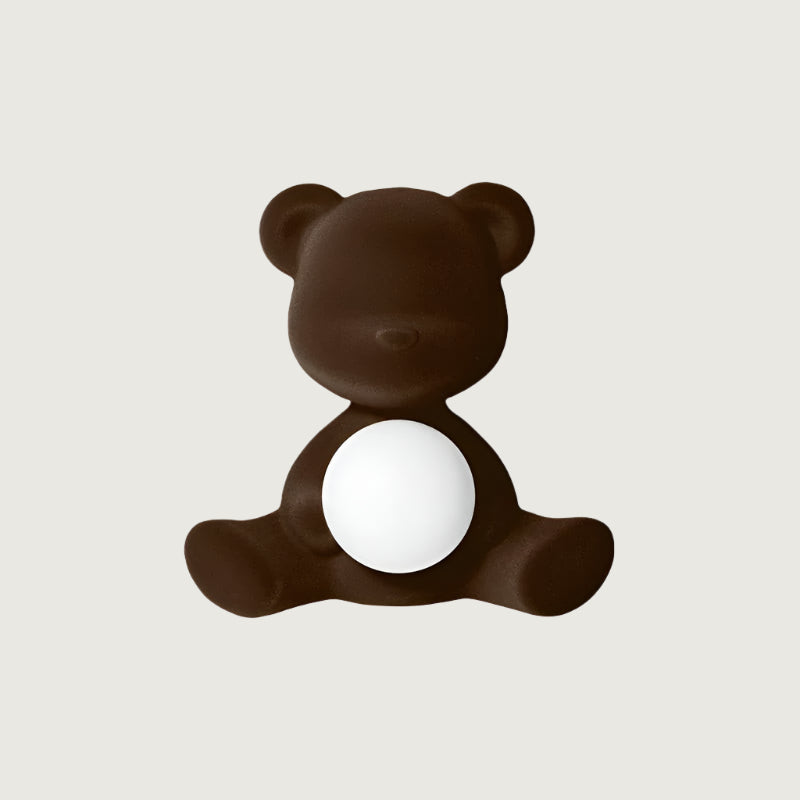 Lámpara de Mesa Teddy con Esfera Luminosa – Diseño Tierno y Superficie de Terciopelo 10
