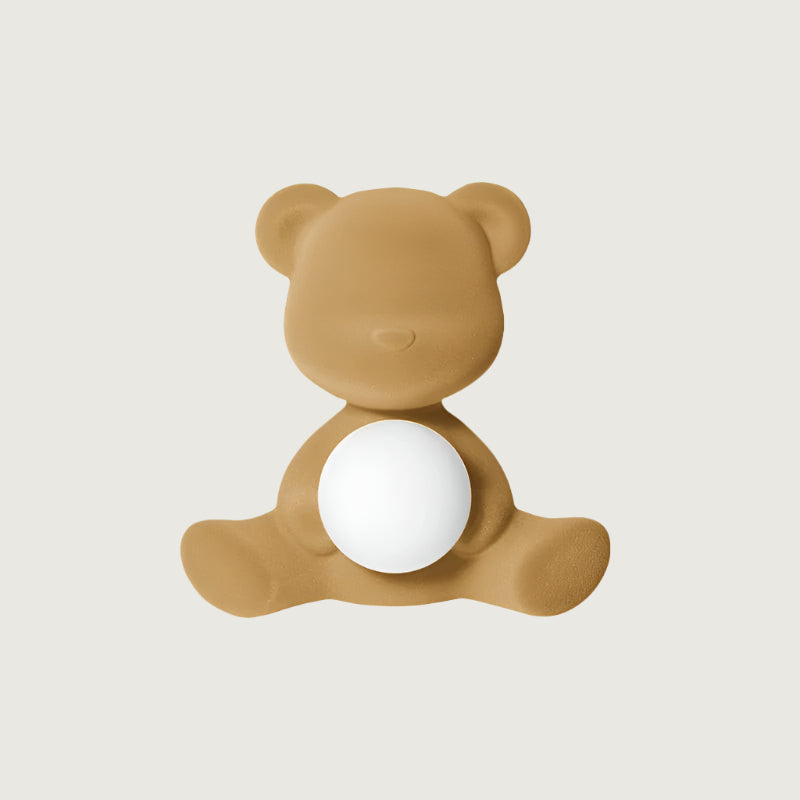 Lámpara de Mesa Teddy con Esfera Luminosa – Diseño Tierno y Superficie de Terciopelo 11