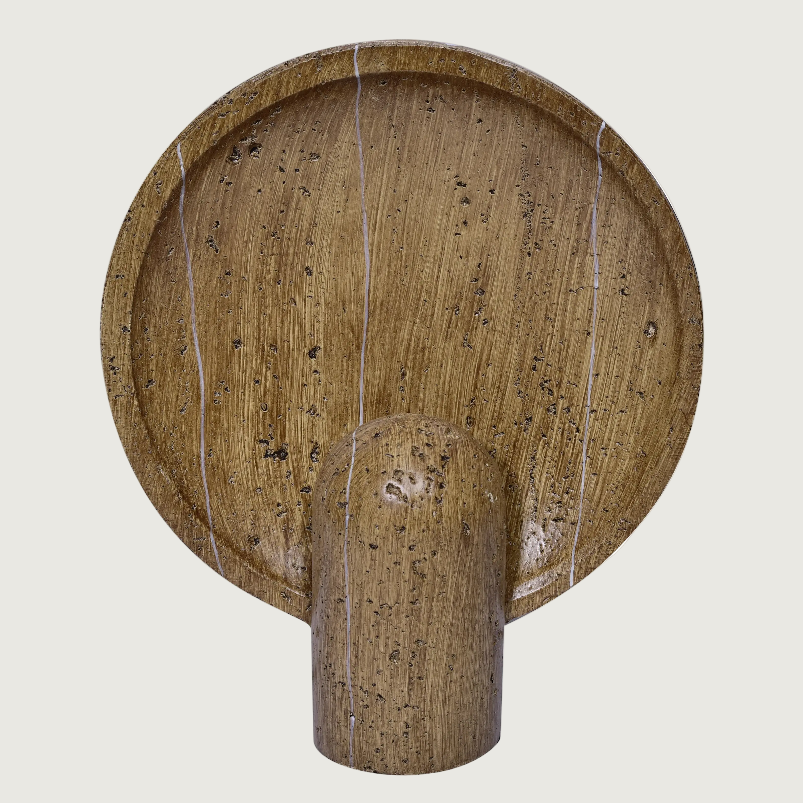 Lámpara de Mesa Terra de Madera y Mármol, Luz Cálida, Diseño Innovador, Compacta 11.8 x 14.2 4