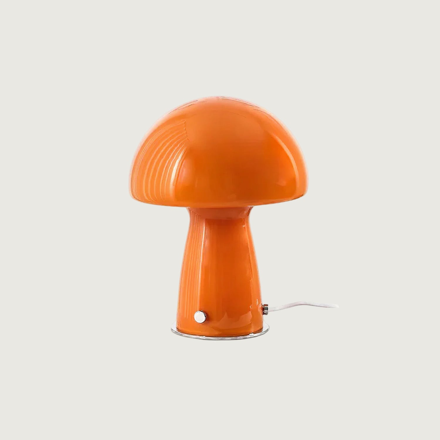 Lámpara de Mesa Tipo Hongo Retro Naranja y Blanco, Diseño Moderno para Escritorios y Mesitas de Noche 1