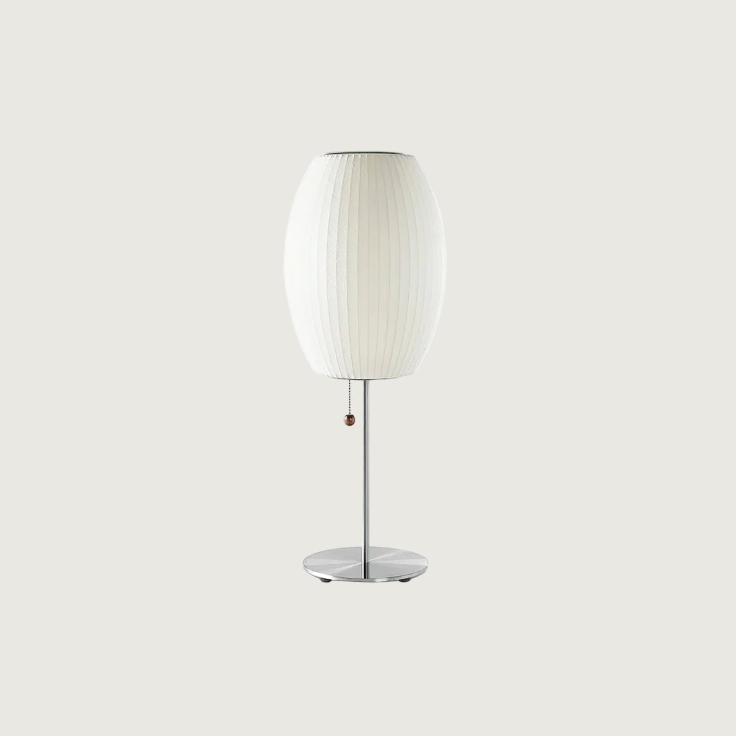 Lámpara de Mesa Vintage Nelson con Pantalla Blanca y Base de Acero 1