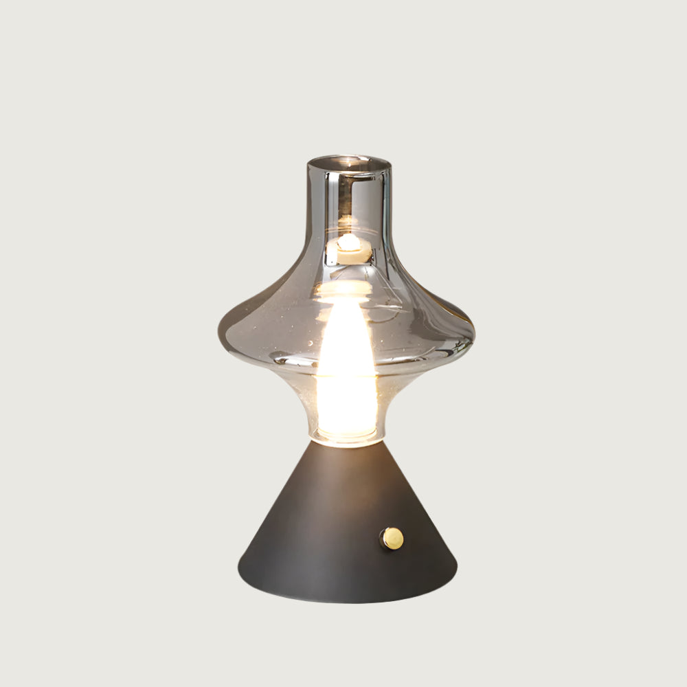 Lámpara de Mesa Vintage Recargable LED, Diseño de Teatro, Metal y Vidrio, Batería 2000 mAh, Ideal para Interior 1