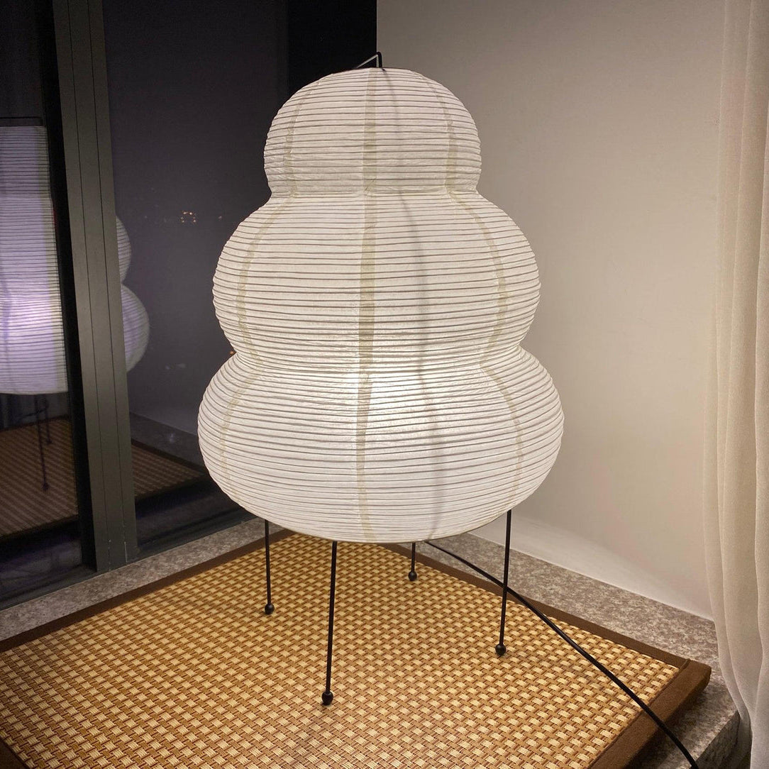 Lámpara de Mesa Washi de Papel de Morera y Metal – Diseño Japonés, Luz Suave y Acogedora 4