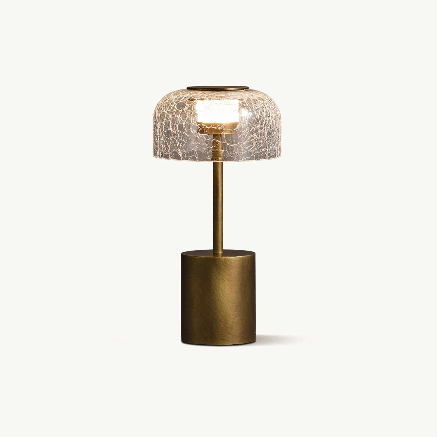 Lámpara de Mesa con Batería Incorporada y Pantalla de Vidrio Craquelado – Estilo Moderno 1