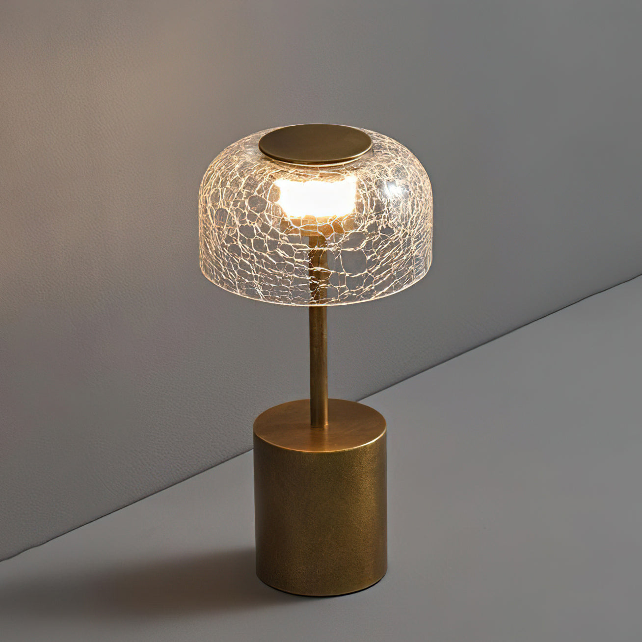 Lámpara de Mesa con Batería Incorporada y Pantalla de Vidrio Craquelado – Estilo Moderno 8