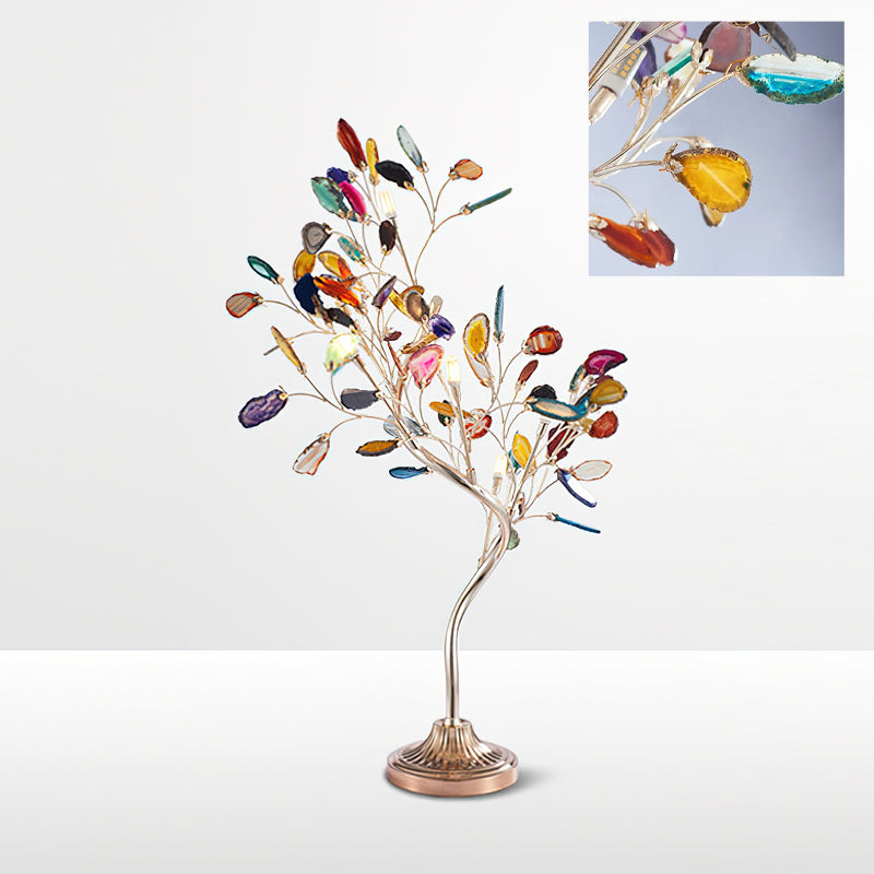 Lámpara de Mesa de Ágata con Cuerpo de Metal y Diseño Clásico – Varios Colores Disponibles 0