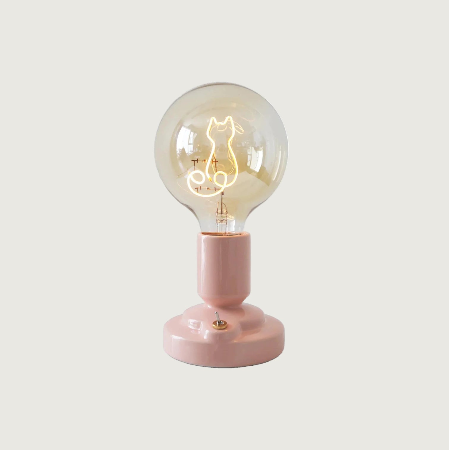 Lámpara de Mesa de Cerámica Rosa Estilo Nórdico con Diseño de Gato y Batería Integrada - Ideal para Mesita de Noche o Escritorio 0