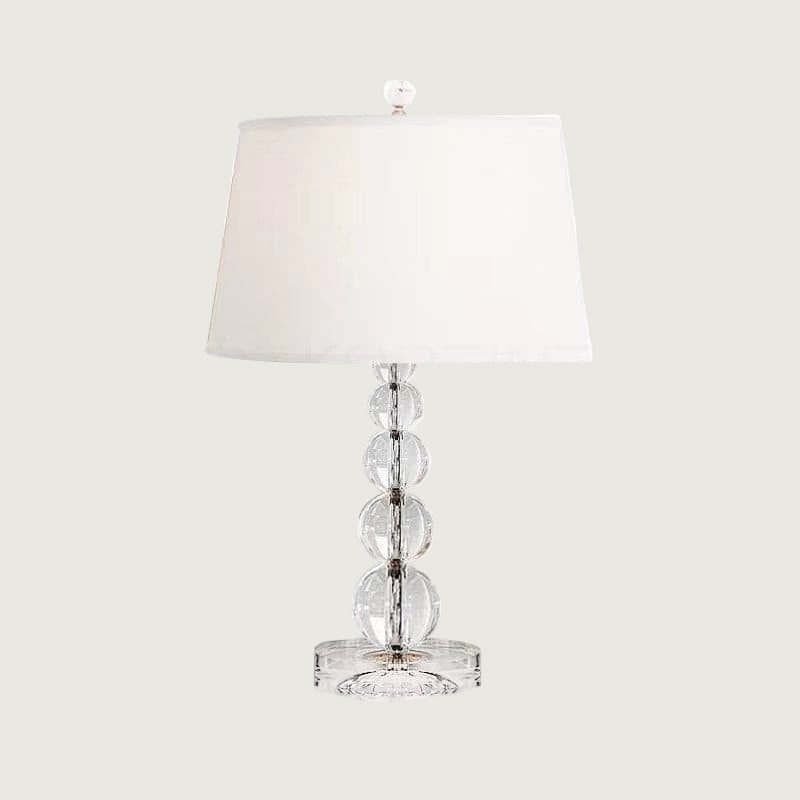 Lámpara de Mesa de Cristal con Pantalla de Lino – Diseño Elegante y Moderno 0