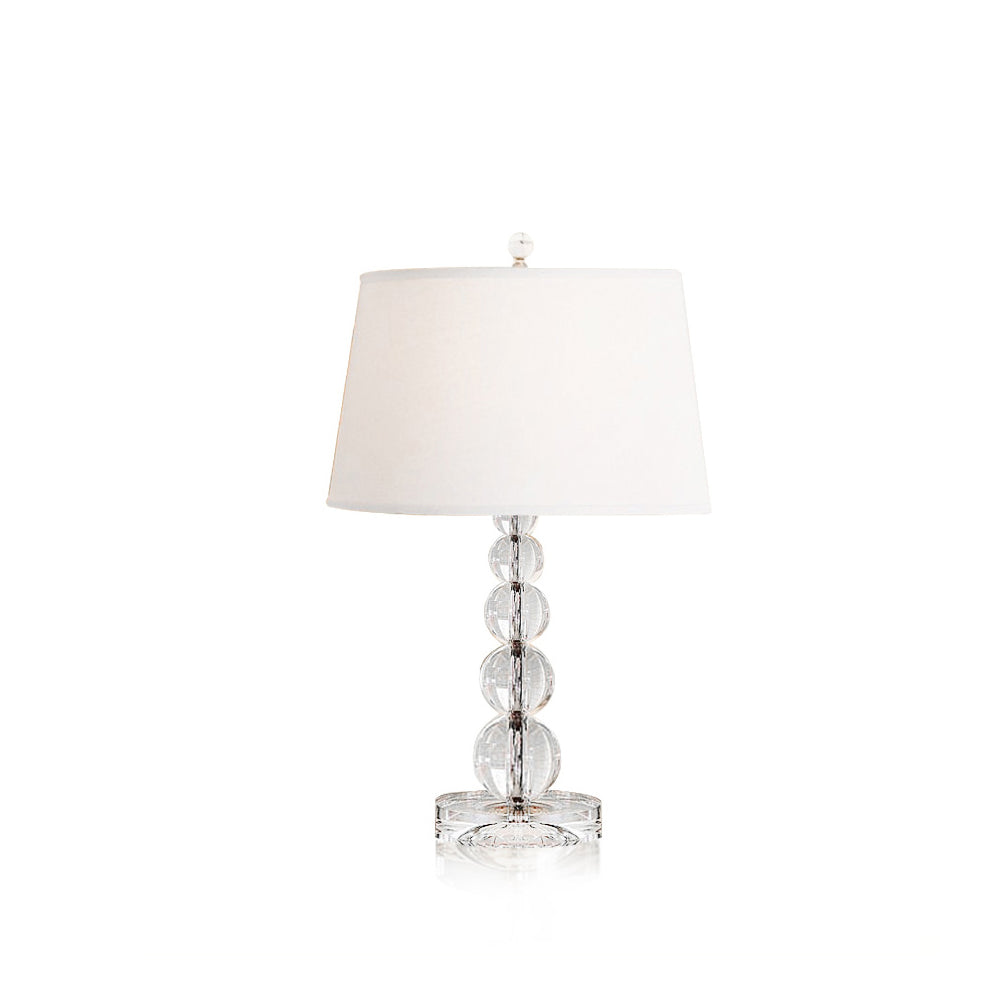 Lámpara de Mesa de Cristal con Pantalla de Lino – Diseño Elegante y Moderno 1