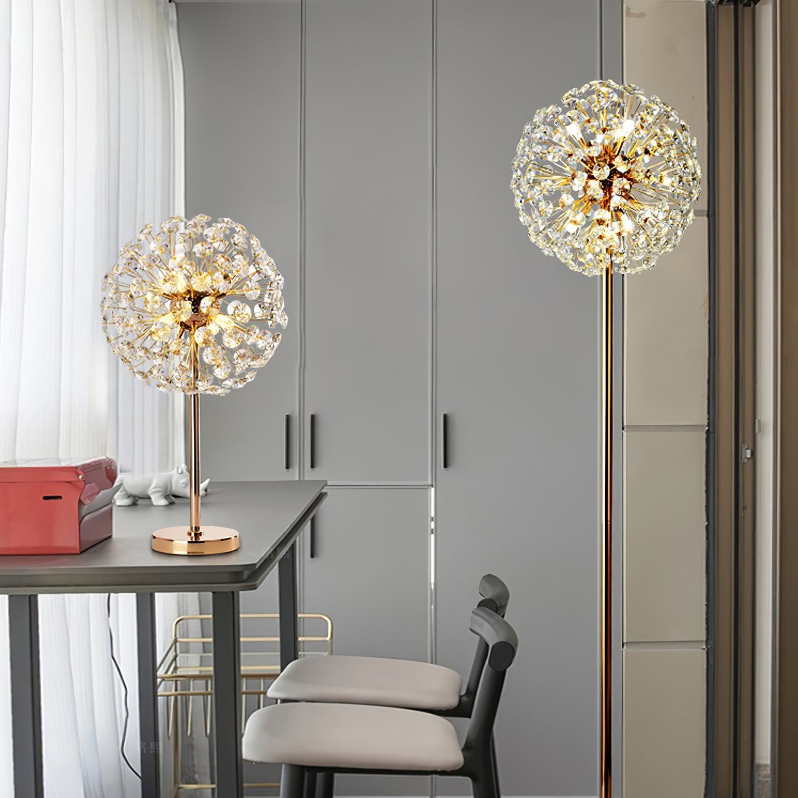 Lámpara de Mesa de Cristal en Forma de Diente de León – Diseño Elegante para Interior 3