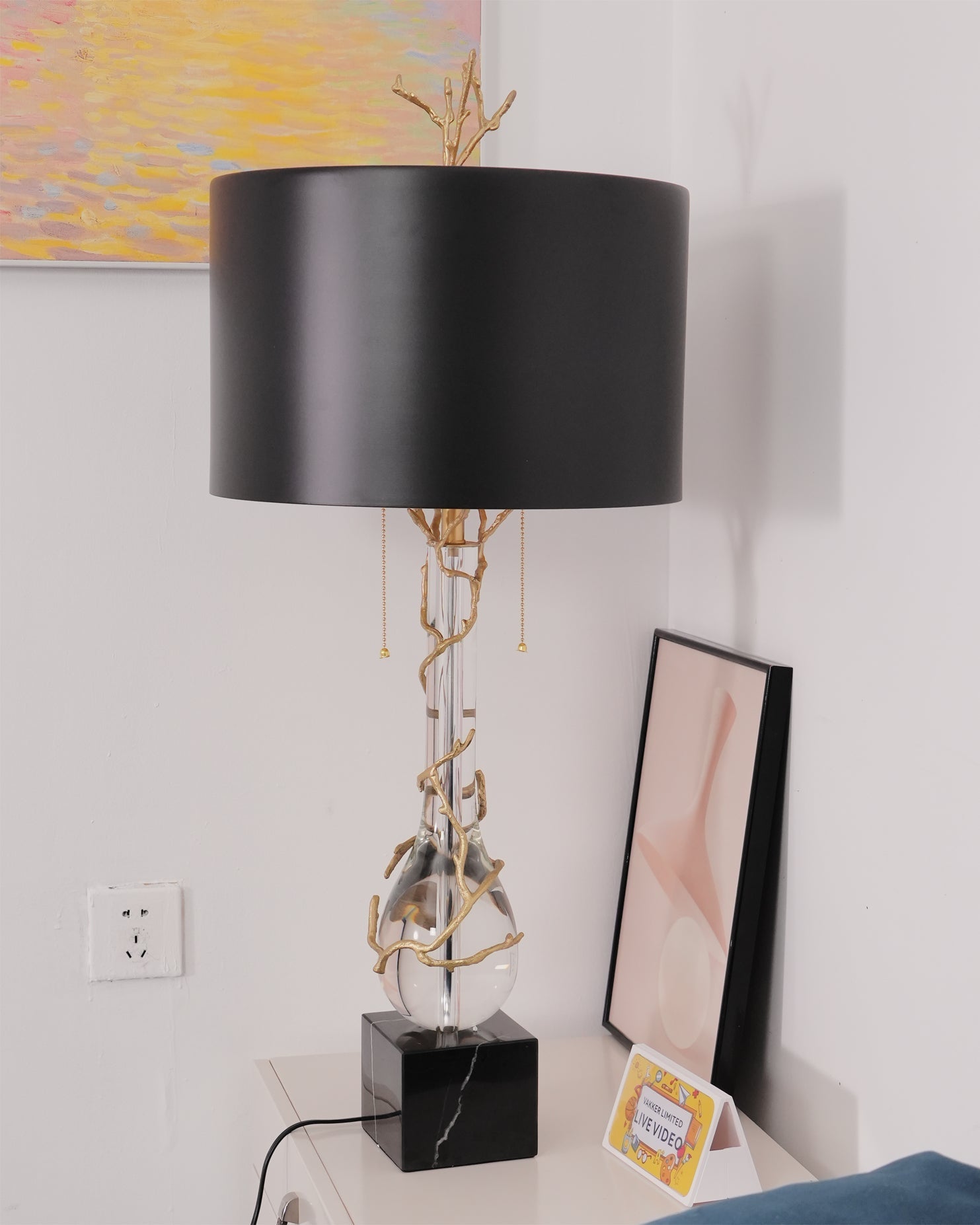 Lámpara de Mesa de Diseño Natural con Base de Mármol y Pantalla de Acero, 36.2 de Altura, Ideal para Decorar Tu Hogar 2
