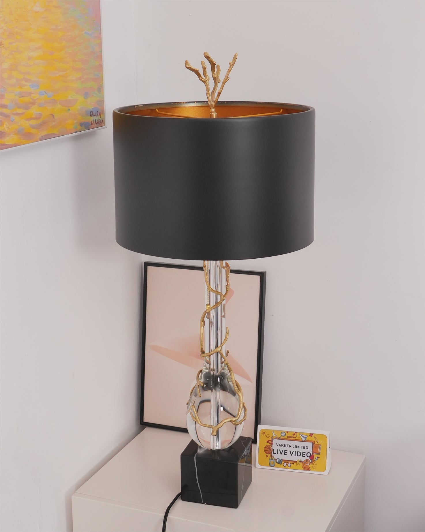 Lámpara de Mesa de Diseño Natural con Base de Mármol y Pantalla de Acero, 36.2 de Altura, Ideal para Decorar Tu Hogar 3
