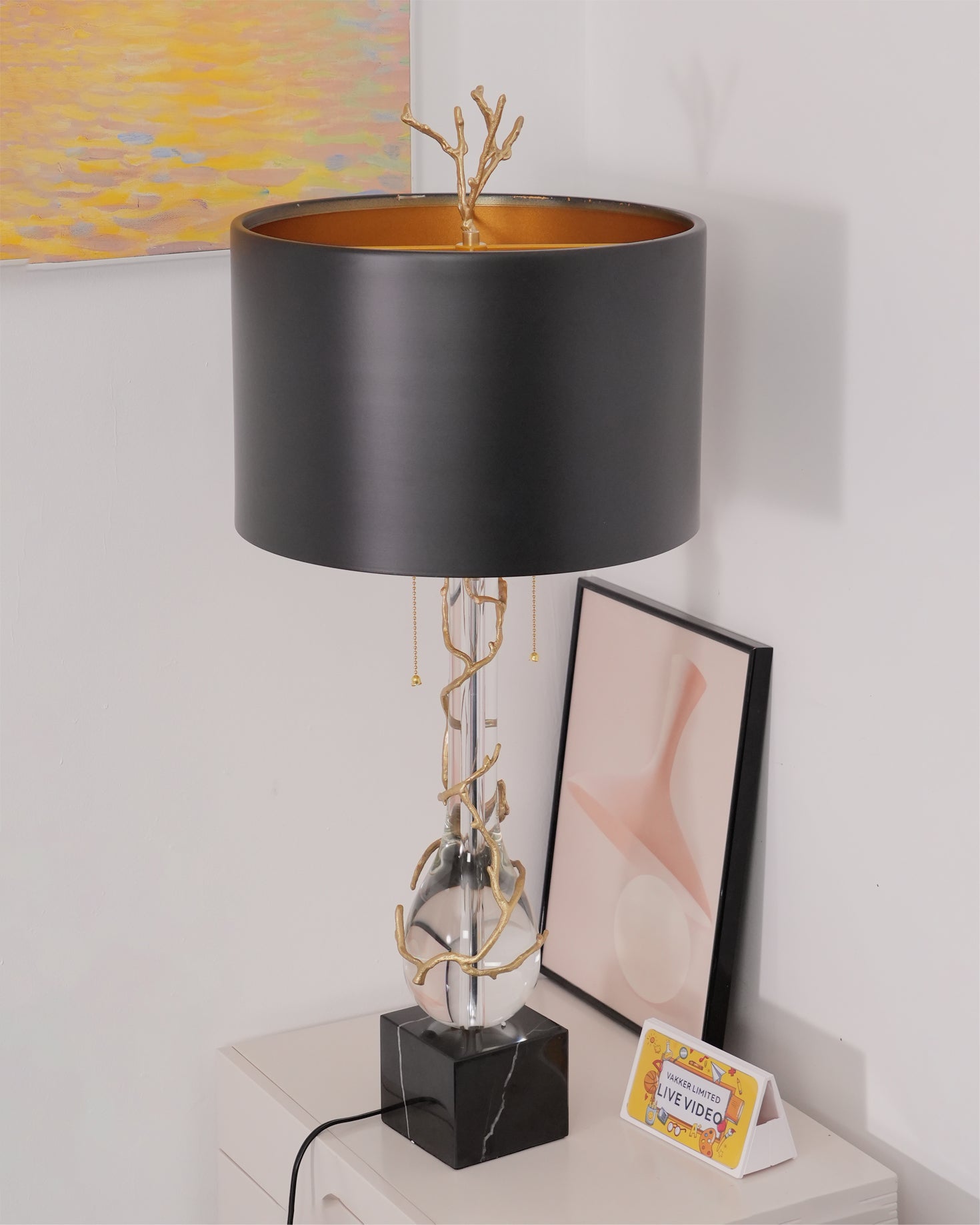 Lámpara de Mesa de Diseño Natural con Base de Mármol y Pantalla de Acero, 36.2 de Altura, Ideal para Decorar Tu Hogar 4