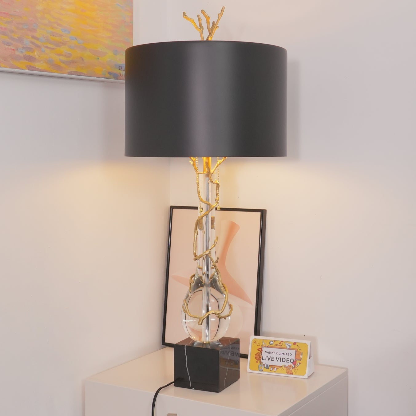 Lámpara de Mesa de Diseño Natural con Base de Mármol y Pantalla de Acero, 36.2 de Altura, Ideal para Decorar Tu Hogar 5