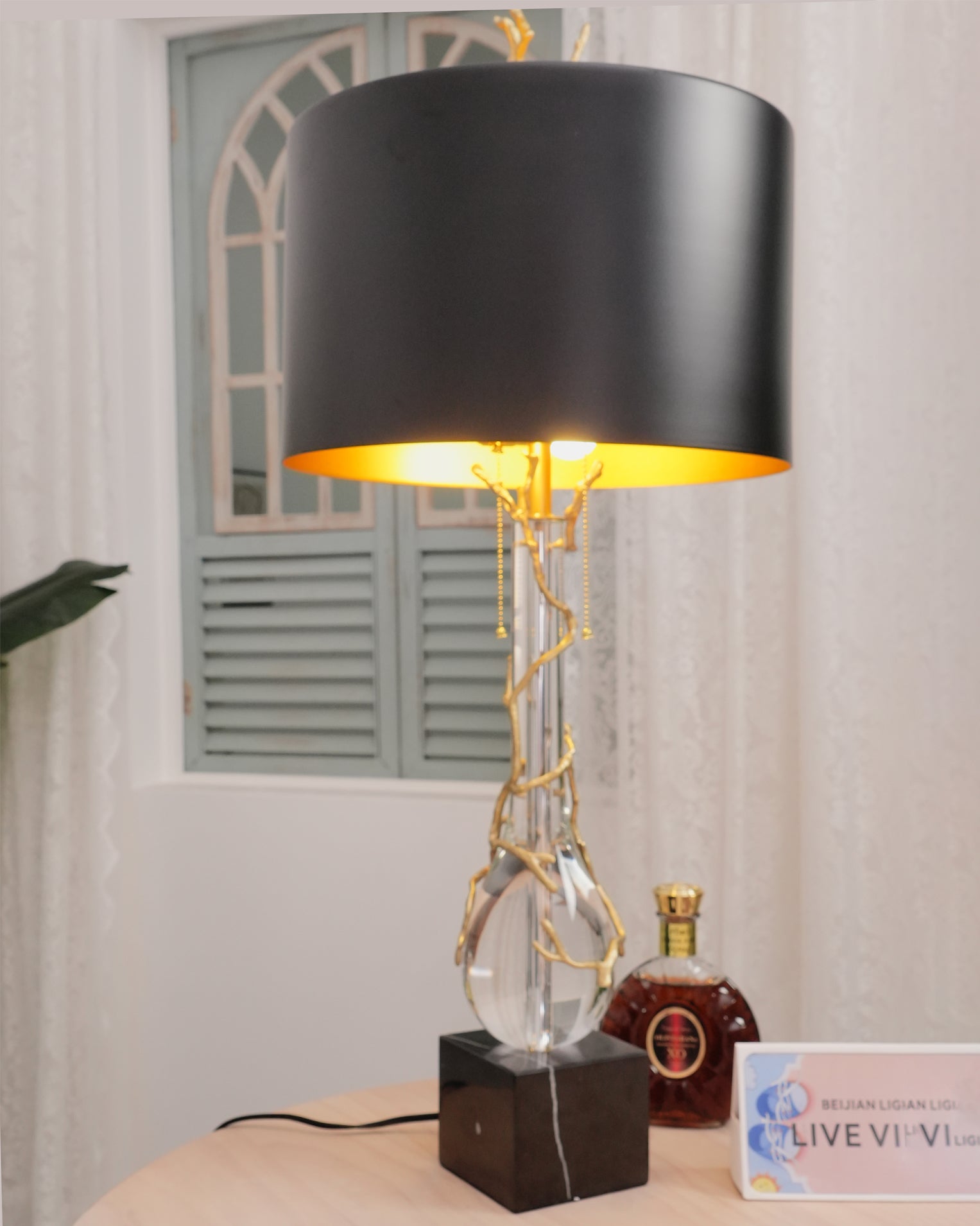 Lámpara de Mesa de Diseño Natural con Base de Mármol y Pantalla de Acero, 36.2 de Altura, Ideal para Decorar Tu Hogar 6