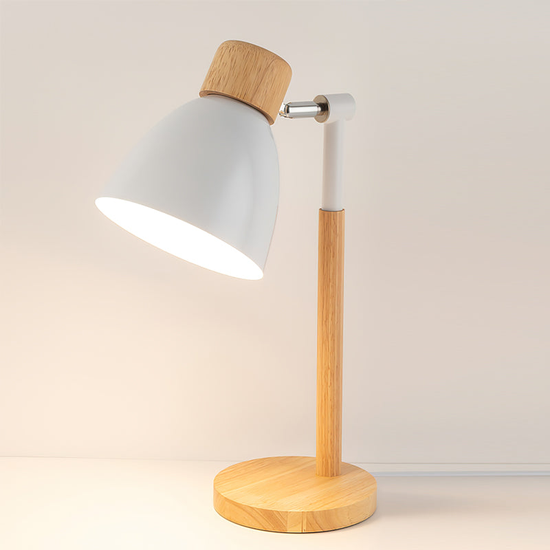 Lámpara de Mesa de Madera con Pantalla Amarillo Macarón – Diseño Escandinavo Moderno 0
