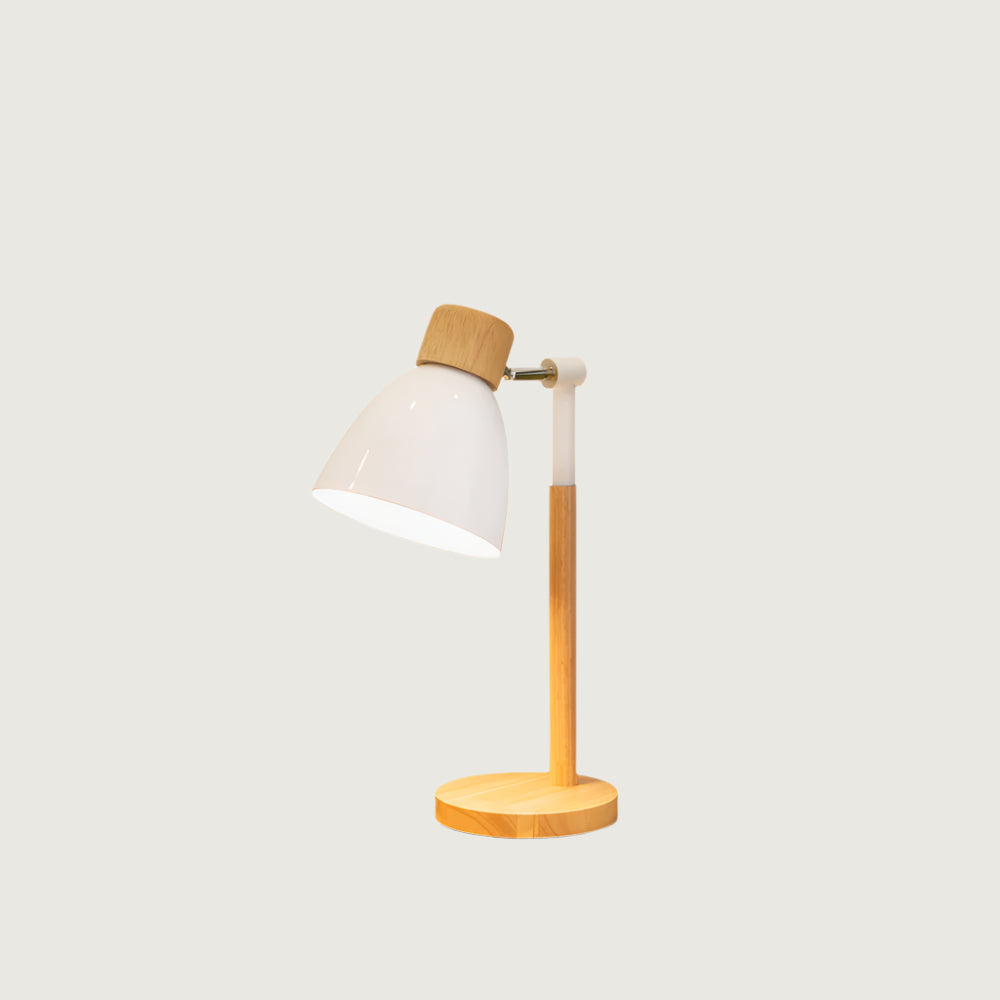 Lámpara de Mesa de Madera con Pantalla Amarillo Macarón – Diseño Escandinavo Moderno 1