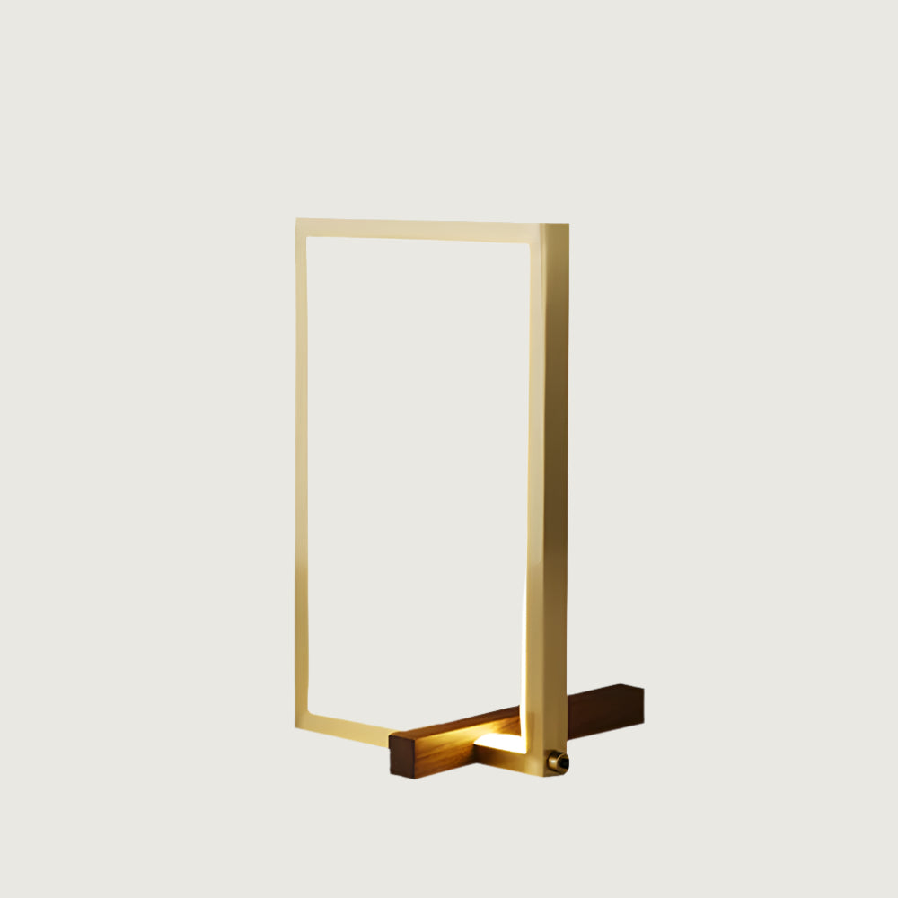 Lámpara de Mesa de Madera de Diseño Moderno de Media Edad con Luz LED Integrada 1