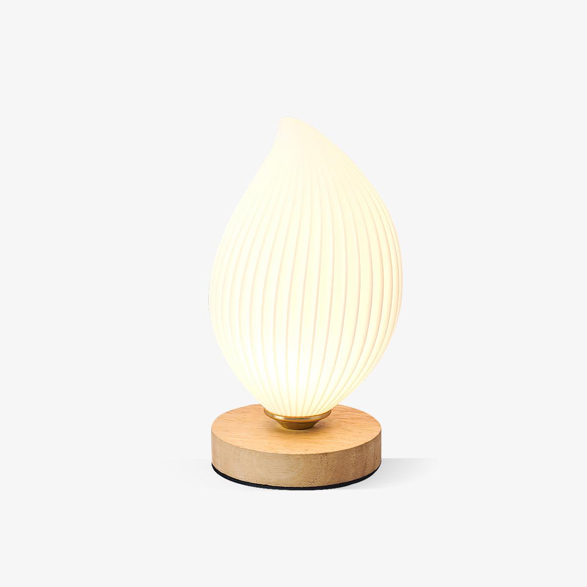 Lámpara de Mesa de Madera y Acrílico con Diseño Natural, Ideal para Mesita de Noche, Uso Interior, Compatible con Bombillas LED 1