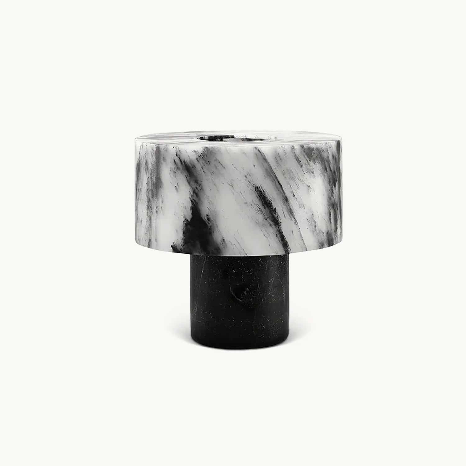 Lámpara de Mesa de Mármol Gris y Negro con Diseño Gótico – Tamaño Estándar 38cm 1