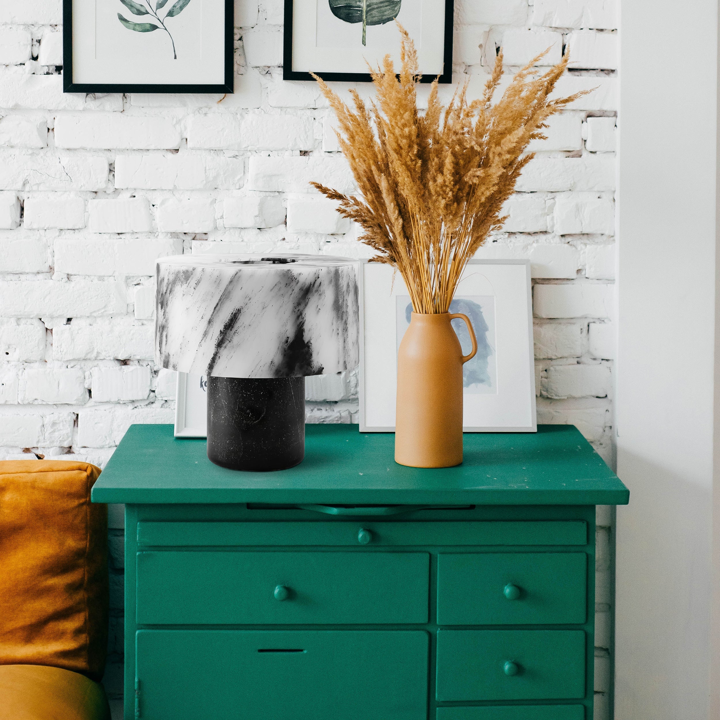 Lámpara de Mesa de Mármol Gris y Negro con Diseño Gótico – Tamaño Estándar 38cm 7