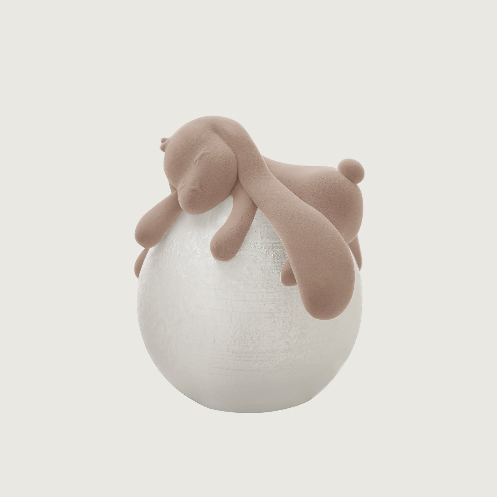 Lámpara de Mesa de Resina con Diseño de Conejo Tierno en Rosa Albaricoque – Lámpara Sobremesa Moderna Minimalista para Interior 0