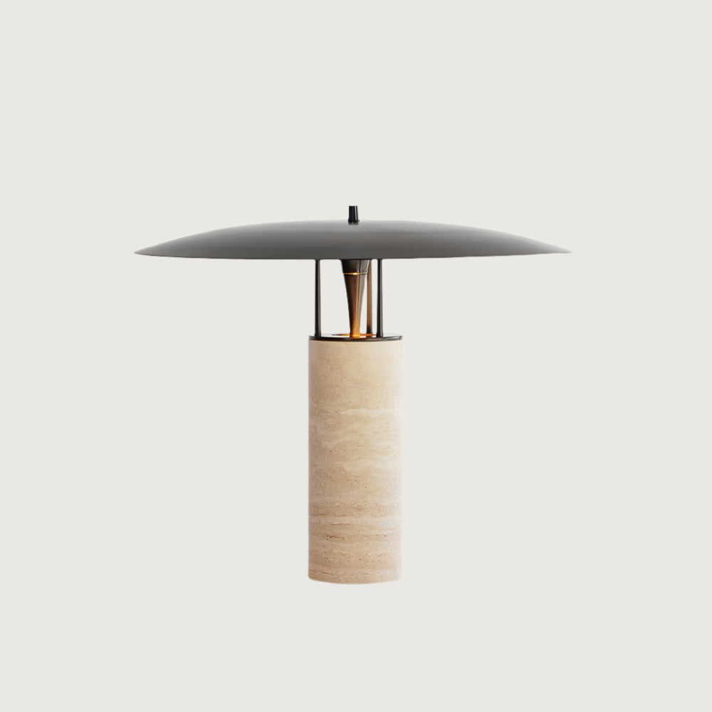 Lámpara de Mesa de Travertino Amarillo con Diseño Elegante y Luz LED Integrada 0