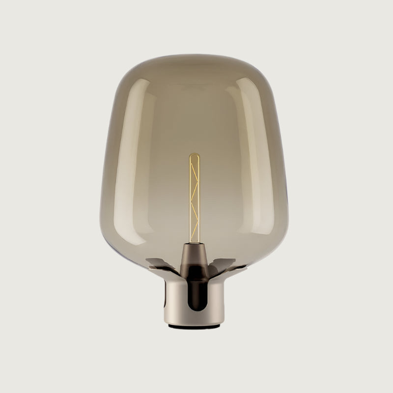 Lámpara de Mesa de Vidrio Colorido con Base de Metal – Tamaño Compacto para Decoración Interior 0