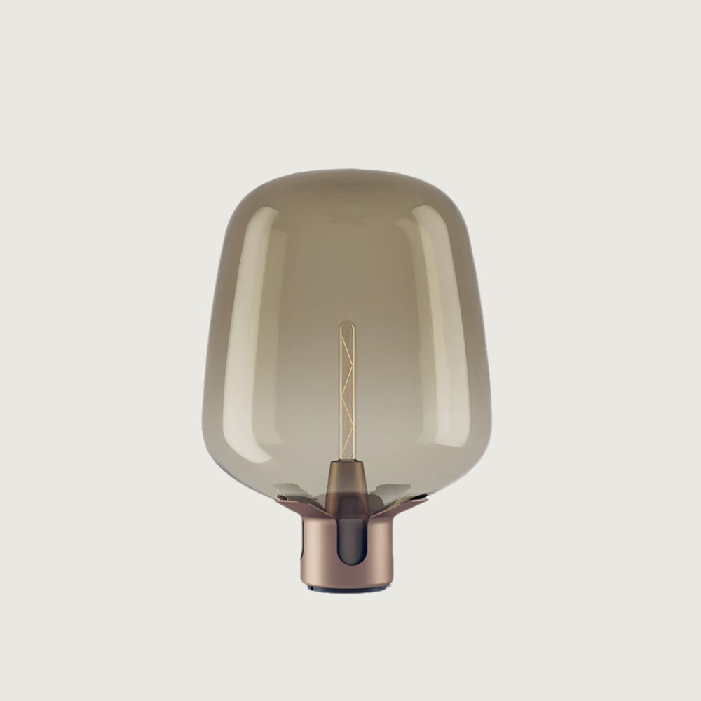 Lámpara de Mesa de Vidrio Colorido con Base de Metal – Tamaño Compacto para Decoración Interior 1