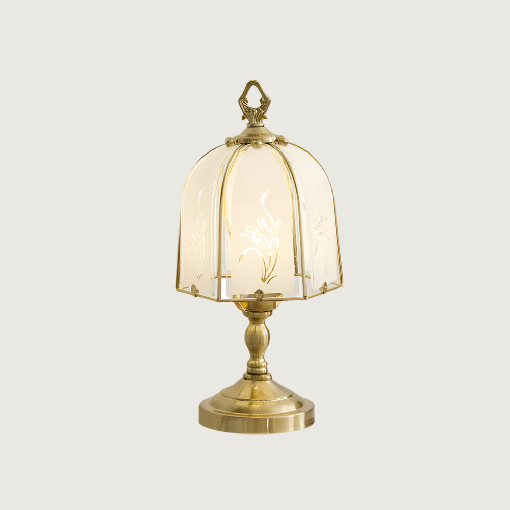 Lámpara de Mesa de Vidrio con Diseño de Orquídea, Elegante y Sofisticada, Ideal para Mesas y Rincones, Compatible con Bombillas LED 0