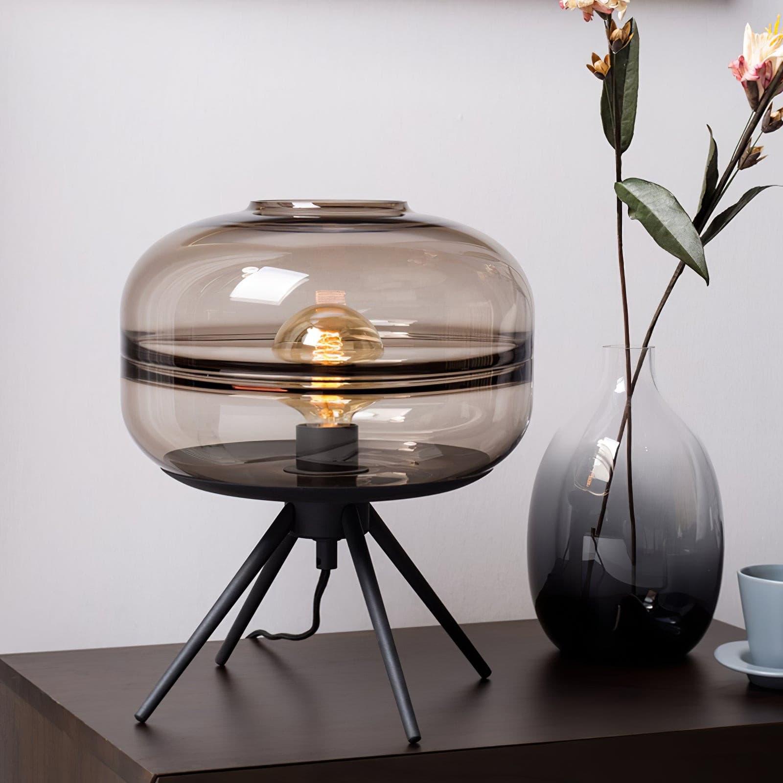 Lámpara de Mesa de Vidrio con Efecto de Refracción – Diseño Moderno y Elegante 2