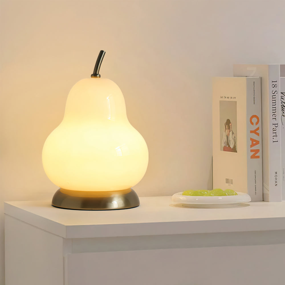 Lámpara de Mesa de Vidrio en Forma de Pera con Batería Integrada y Luz LED 7