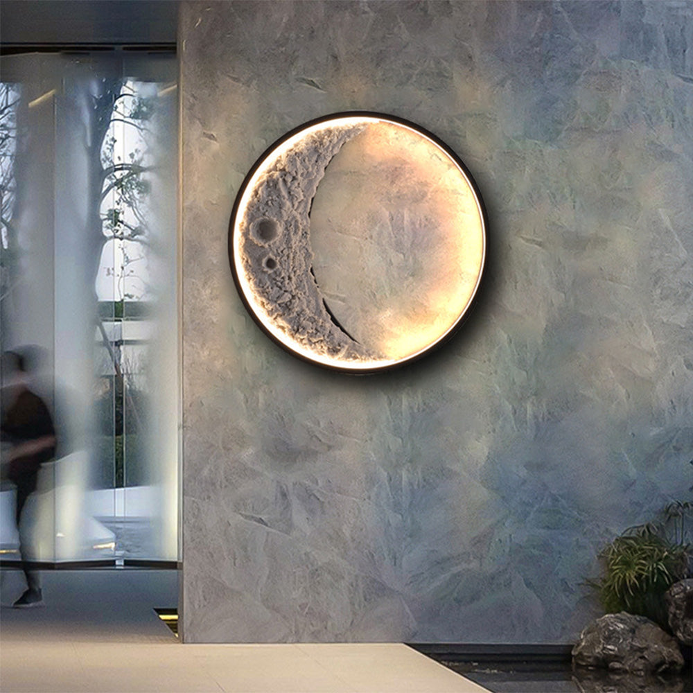Lámpara de Pared 3D en Forma de Luna LED – Aplique Pared de Aluminio, Hierro y Resina, 15.75 Pulgadas 0
