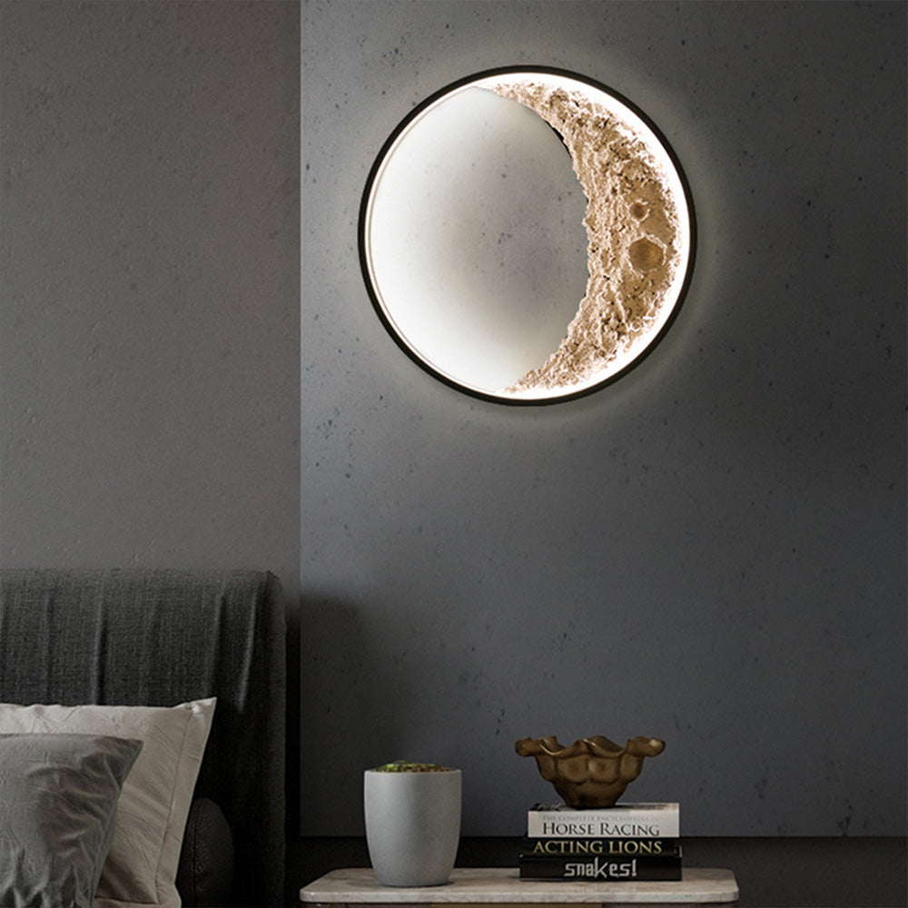 Lámpara de Pared 3D en Forma de Luna LED – Aplique Pared de Aluminio, Hierro y Resina, 15.75 Pulgadas 2