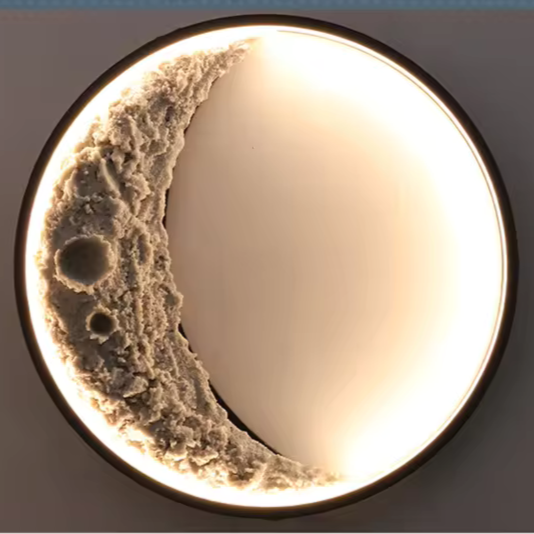 Lámpara de Pared 3D en Forma de Luna LED – Aplique Pared de Aluminio, Hierro y Resina, 15.75 Pulgadas 5