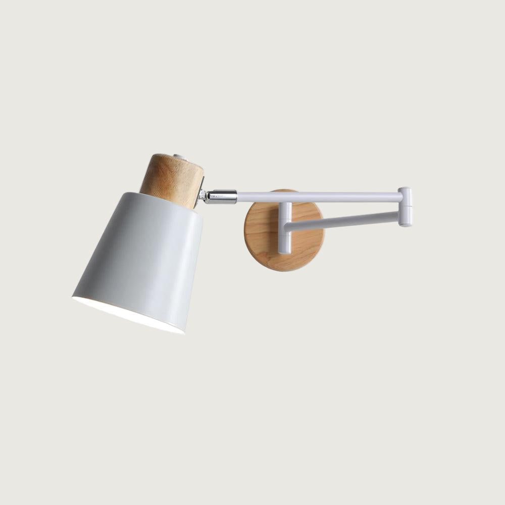 Lámpara de Pared Ajustable Collin de Madera y Metal – Diseño Moderno y Versátil 1