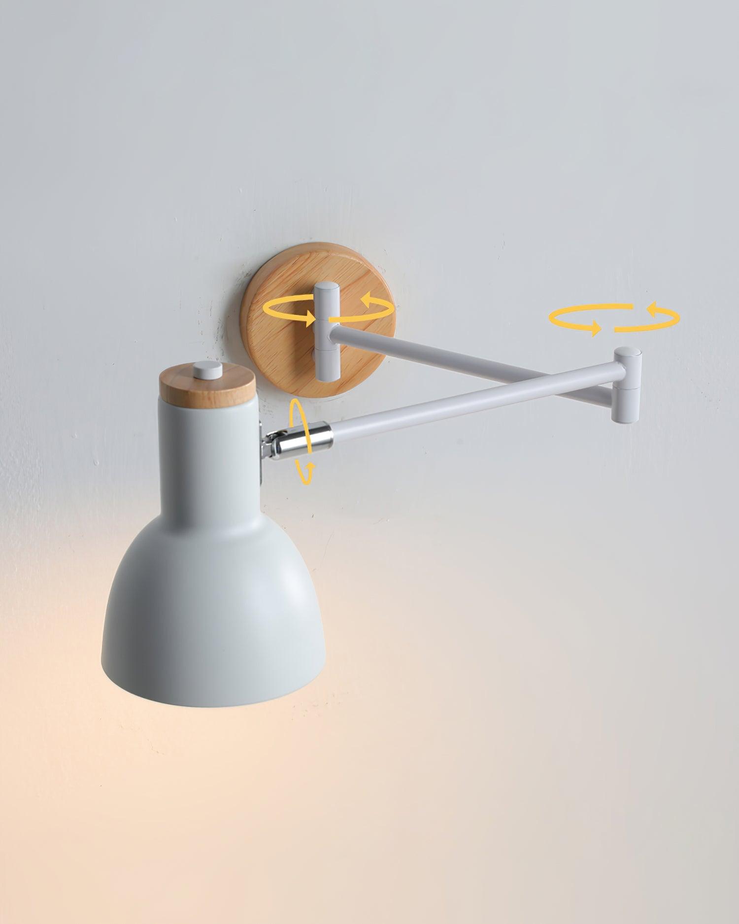 Lámpara de Pared Ajustable Collin de Madera y Metal – Diseño Moderno y Versátil 2