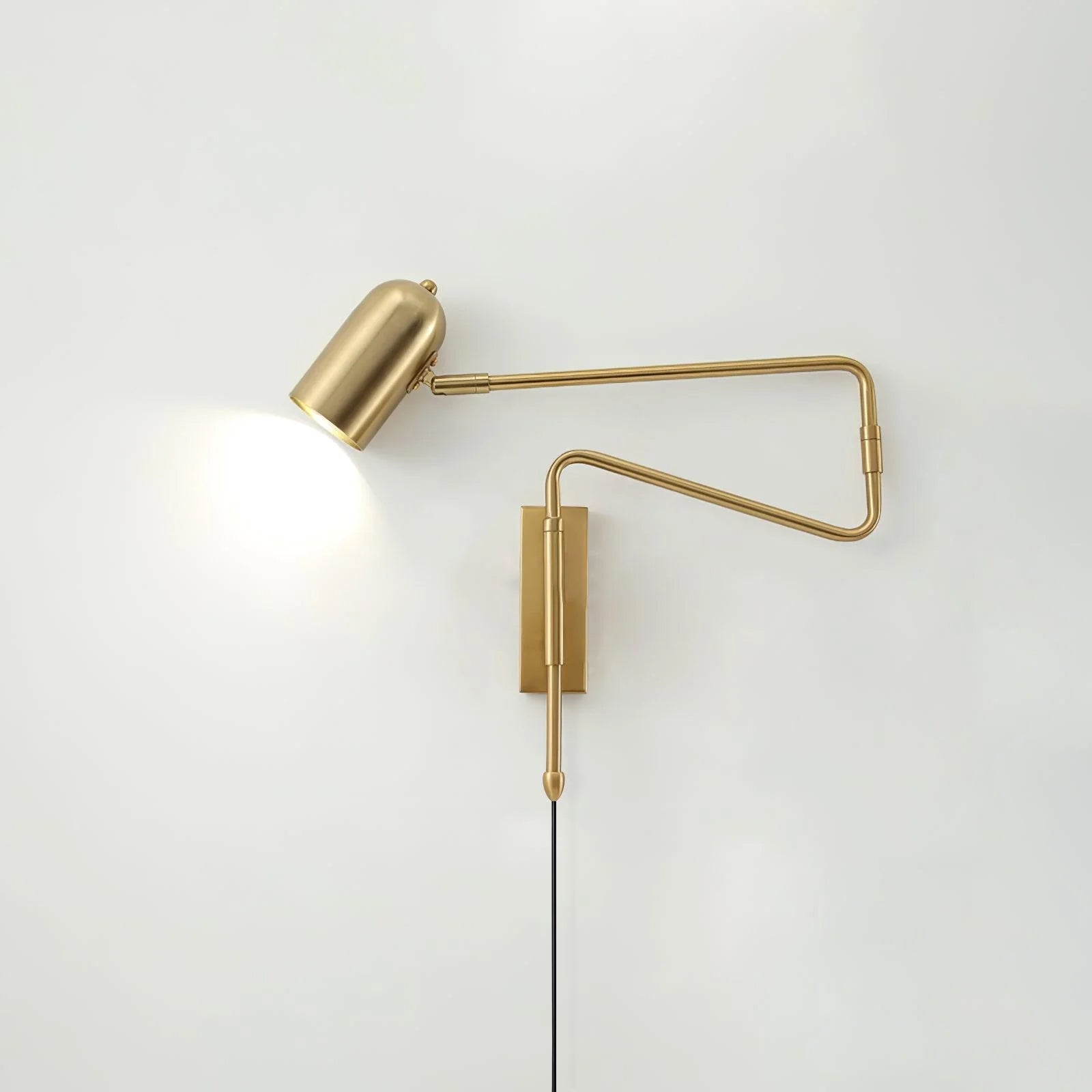Lámpara de Pared Ajustable con Brazo Rotativo – Diseño Moderno en Negro y Dorado 0