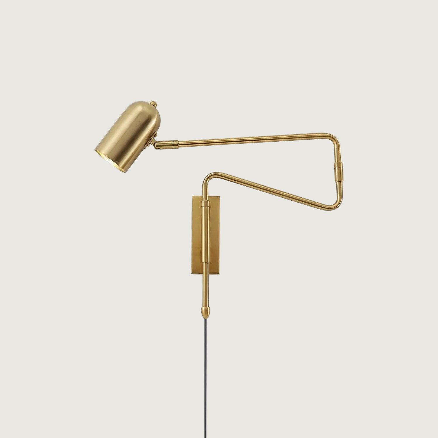 Lámpara de Pared Ajustable con Brazo Rotativo – Diseño Moderno en Negro y Dorado 1