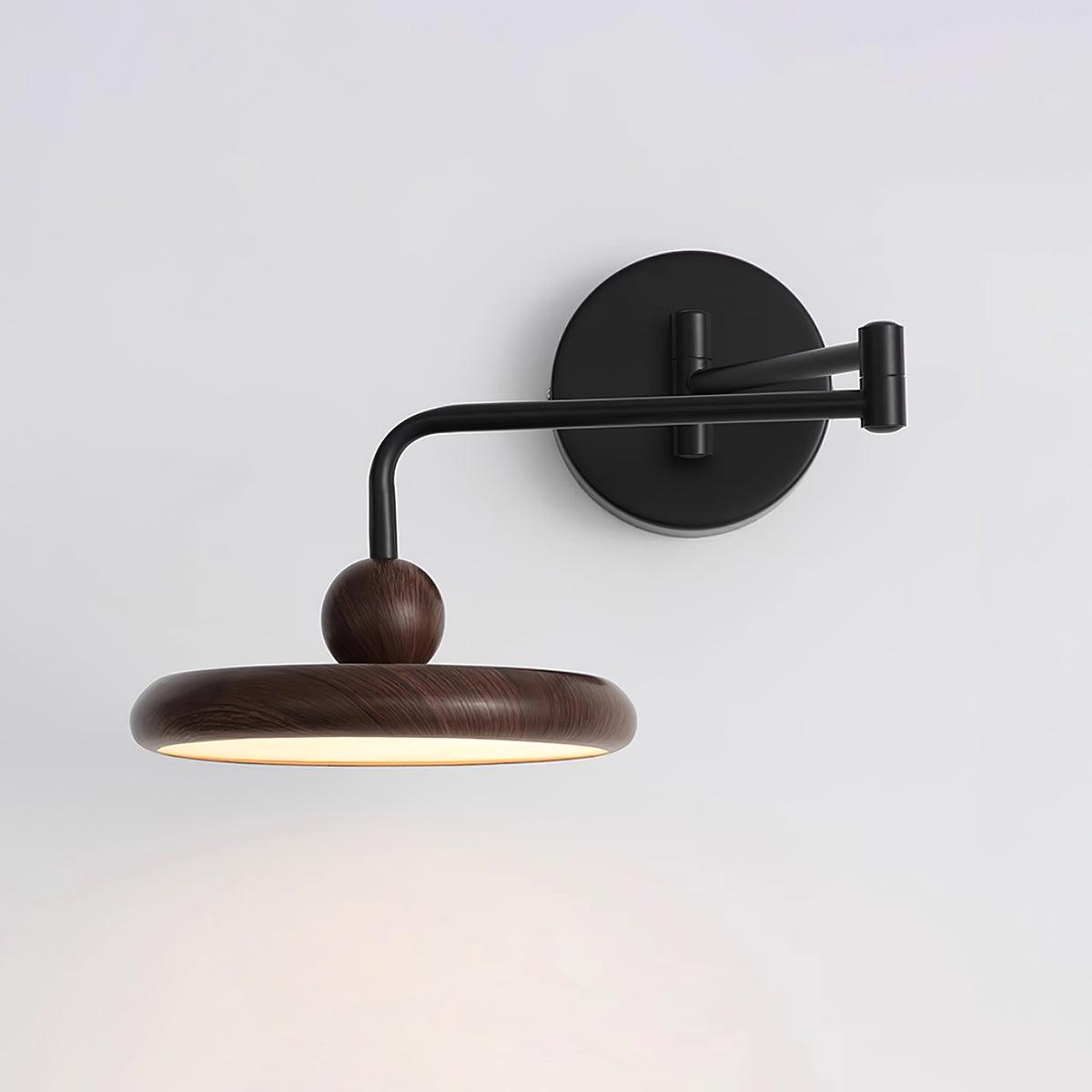 Lámpara de Pared Ajustable con Diseño Moderno y Luz LED Integrada – Color Negro y Madera 9
