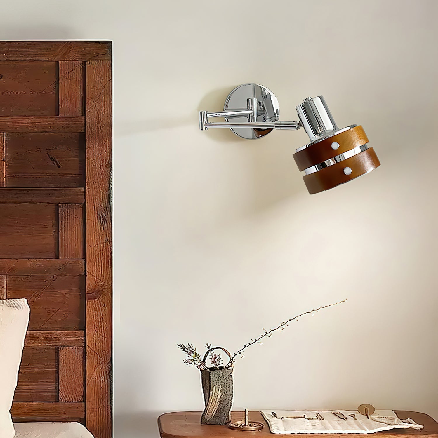 Lámpara de Pared Ajustable de Metal con Brazo Móvil – Ideal para Lectura y Espacios de Trabajo 2