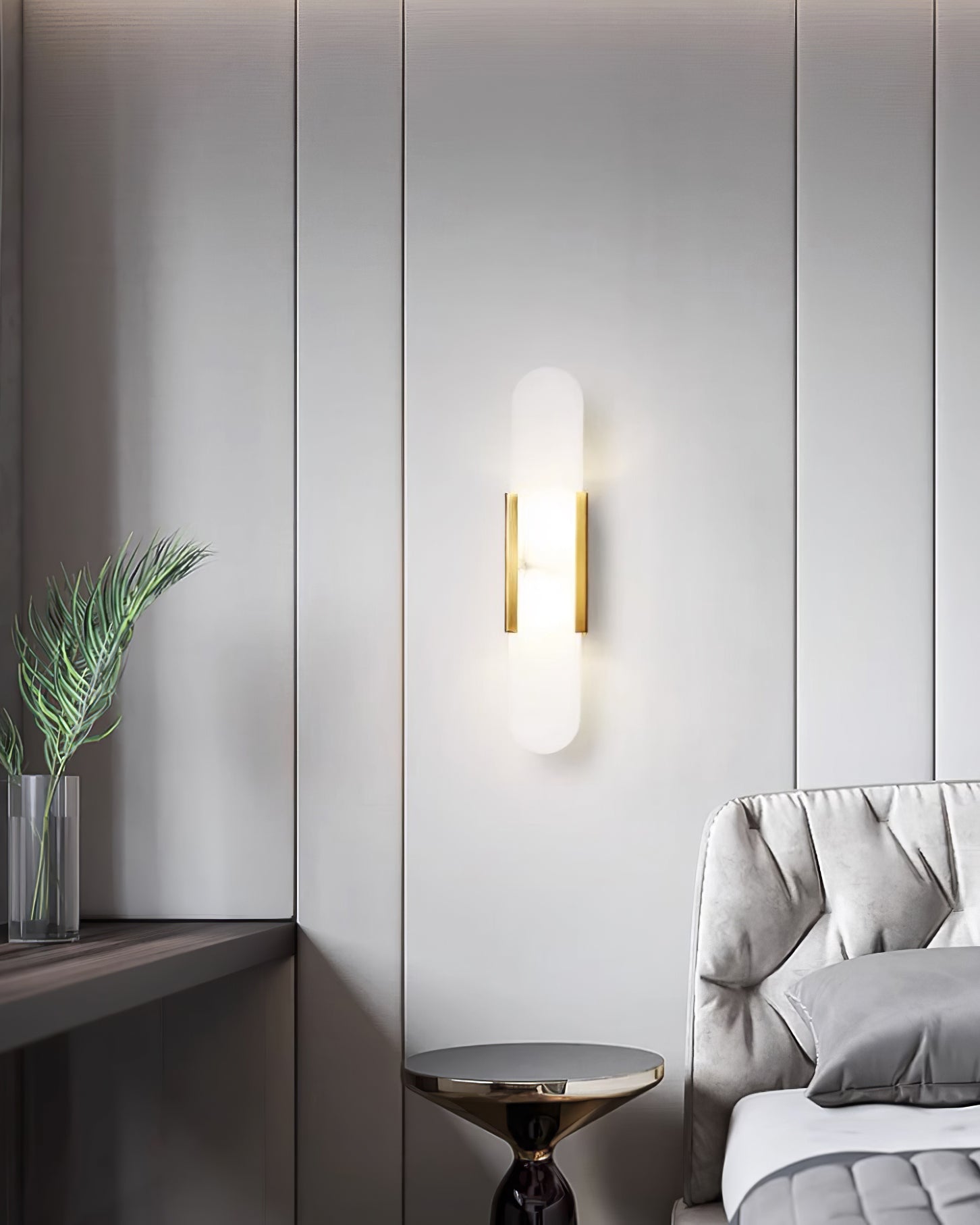 Lámpara de Pared Alargada de Alabastro y Latón - Aplique Pared Moderno para Iluminación Elegante y Sofisticada 8